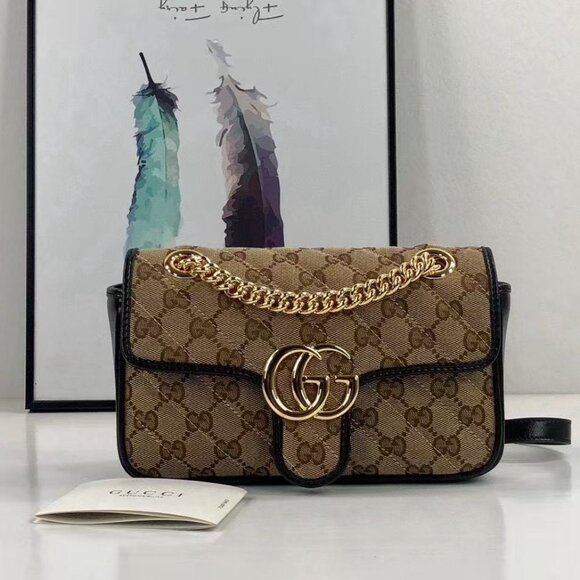 Gucci brown and yellow crossbody bag - Picture 1 of 7